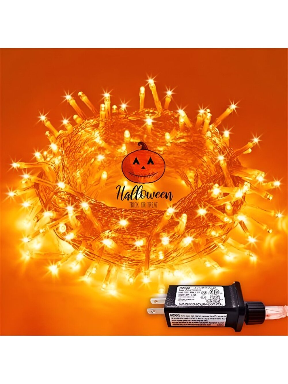 200 LED Orange Halloween Lights Outdoor Indoor Fall Lights Plug in